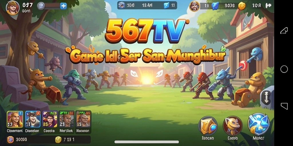 Tampilan gameplay 567TV dengan karakter menarik dan interaksi yang mudah.