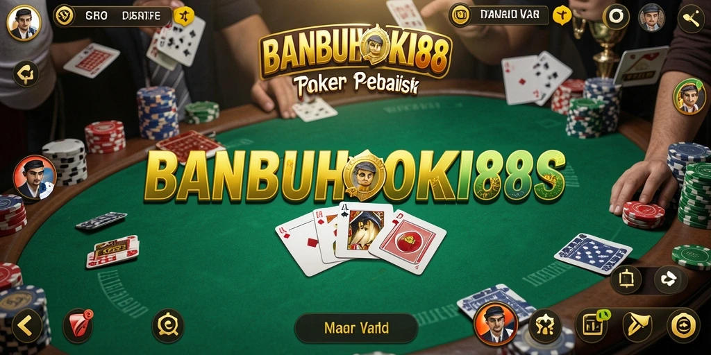 Screenshot gameplay BANBUHOKI88 menampilkan suasana poker yang mendebarkan.