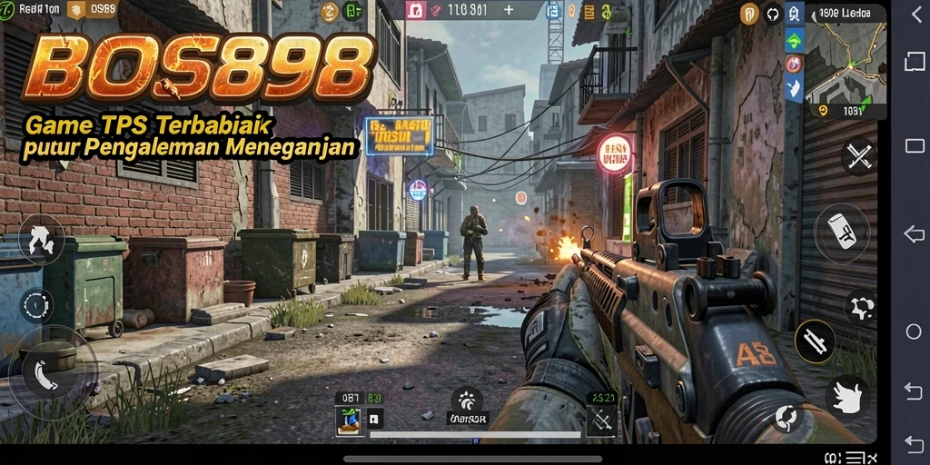 Screenshot BOS898 menampilkan aksi gameplay TPS yang memukau.