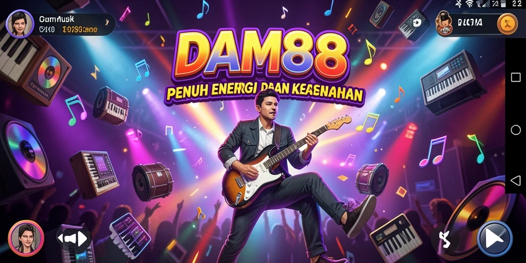 Screenshot gameplay DAM88 menampilkan pengalaman musik yang mendebarkan.
