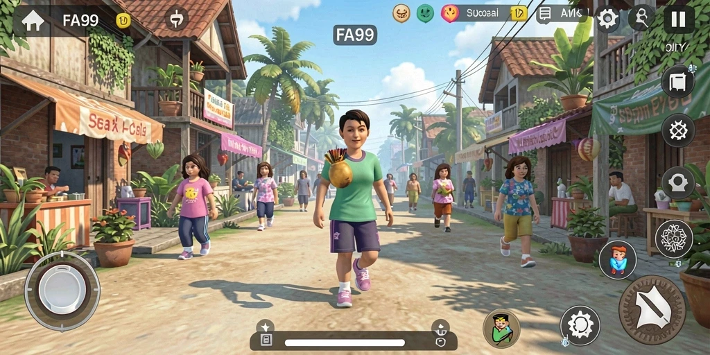 Screenshot utama FA99 menampilkan gameplay Simulation yang menarik.