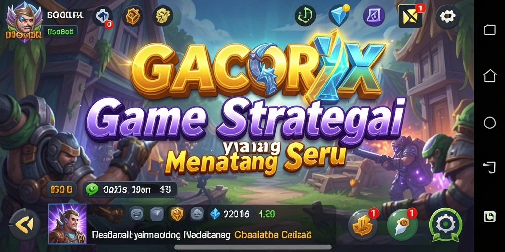 Screenshot GACORX menampilkan pertarungan strategi intens antar pemain.