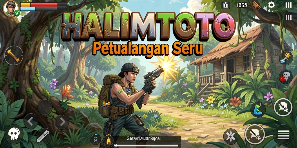 Tangkapan layar menunjukkan aksi seru dalam game TPS HALIMTOTO.