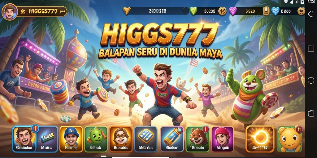 Screenshot HIGGS777 menunjukkan aksi balapan yang mendebarkan di lintasan.