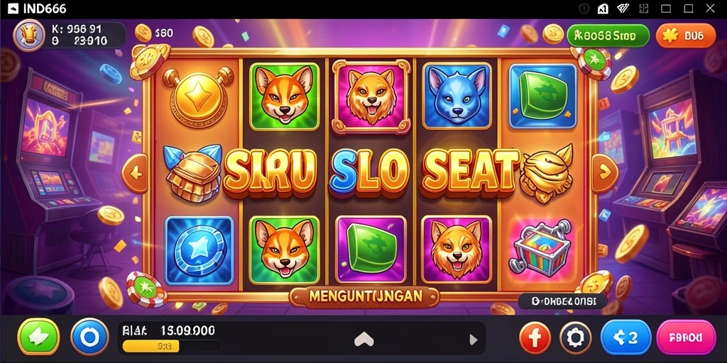 Screenshot utama <strong>IND666</strong> menampilkan gameplay Slot yang menarik dan menghibur.