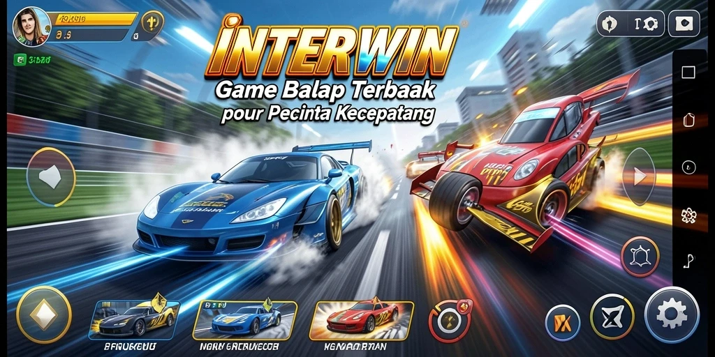 Gameplay seru dari balapan mendebarkan di INTERWIN.