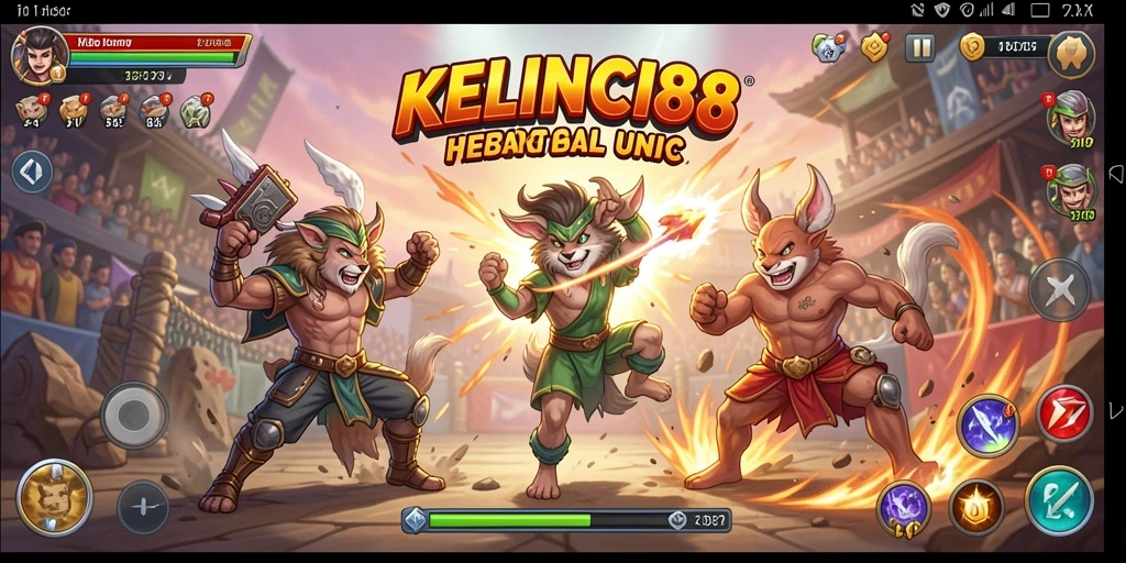 Tangkapan layarnya menampilkan aksi pertarungan intens di KELINCI88.