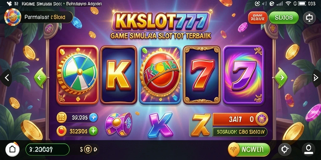 Screenshot KKSLOT777 menampilkan gameplay slot yang mendebarkan.