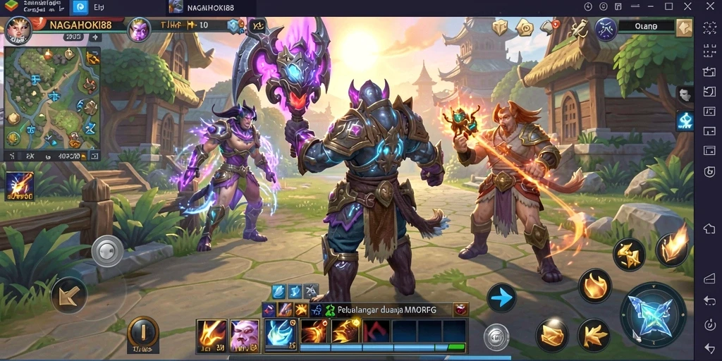 Screenshot yang menampilkan aksi seru dalam gameplay MMORPG NAGAHOKI88.