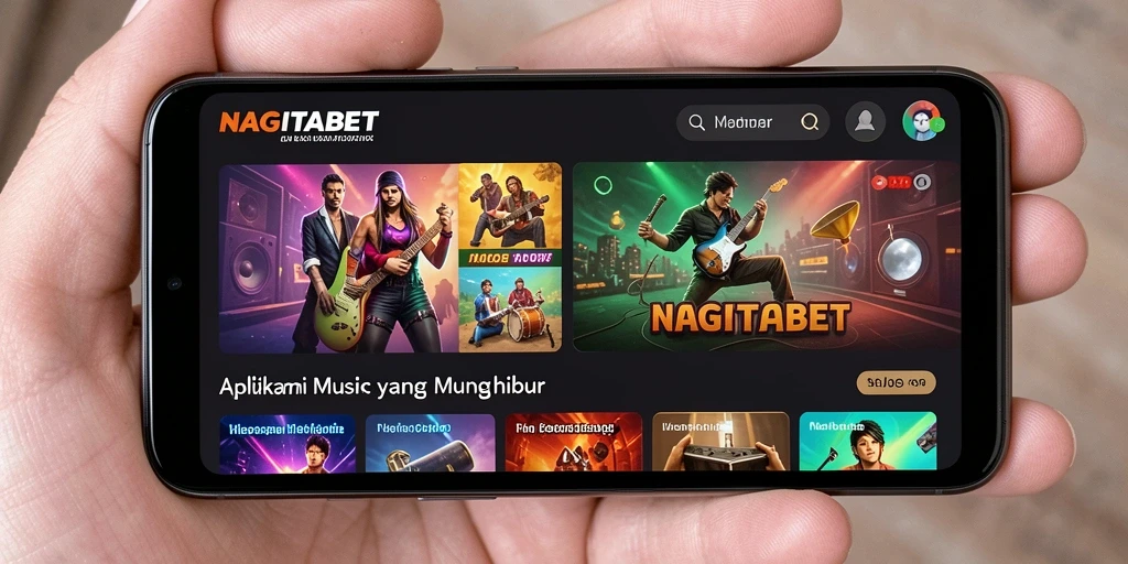 Screenshot utama gameplay NAGITABET menampilkan interaksi pengguna dengan musik.