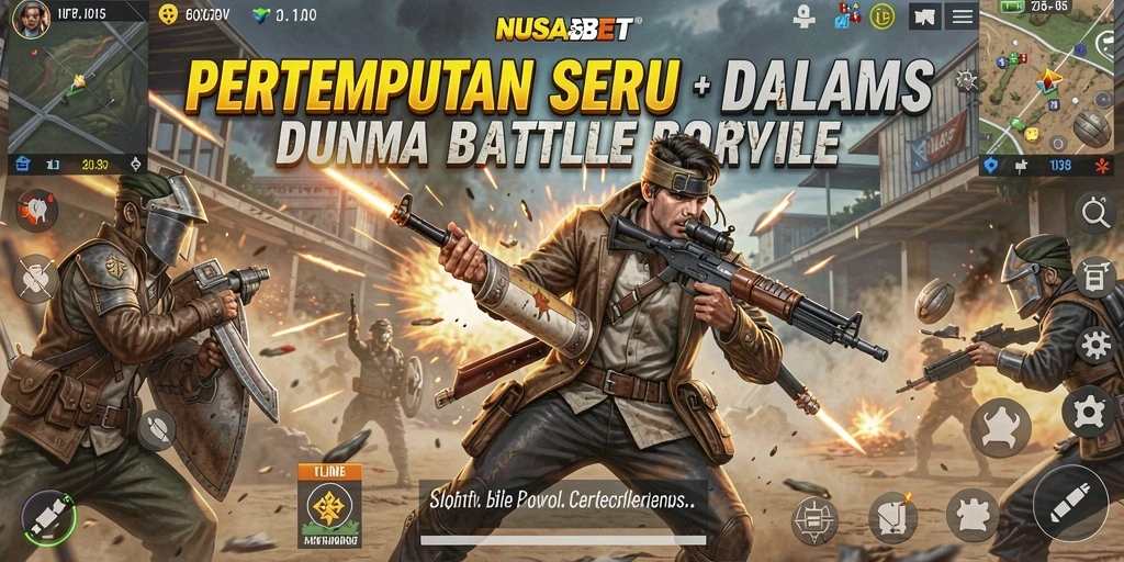 Tampilan gameplay NUSABET dengan pertempuran Battle Royale yang seru.