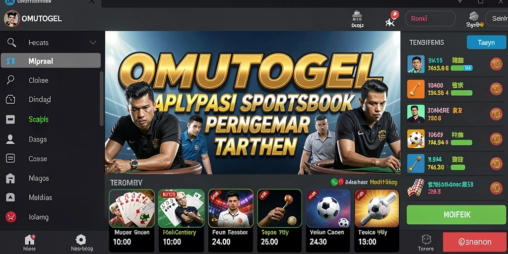 Screenshot utama OMUTOGEL menampilkan gameplay taruhan yang dinamis.