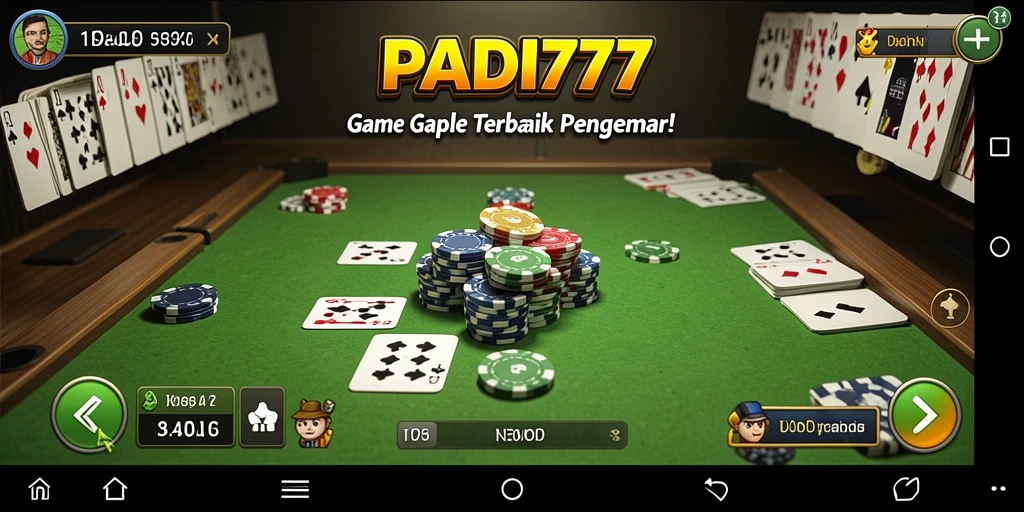 Tampilan gameplay Gaple yang menarik dan interaktif di PADI777.