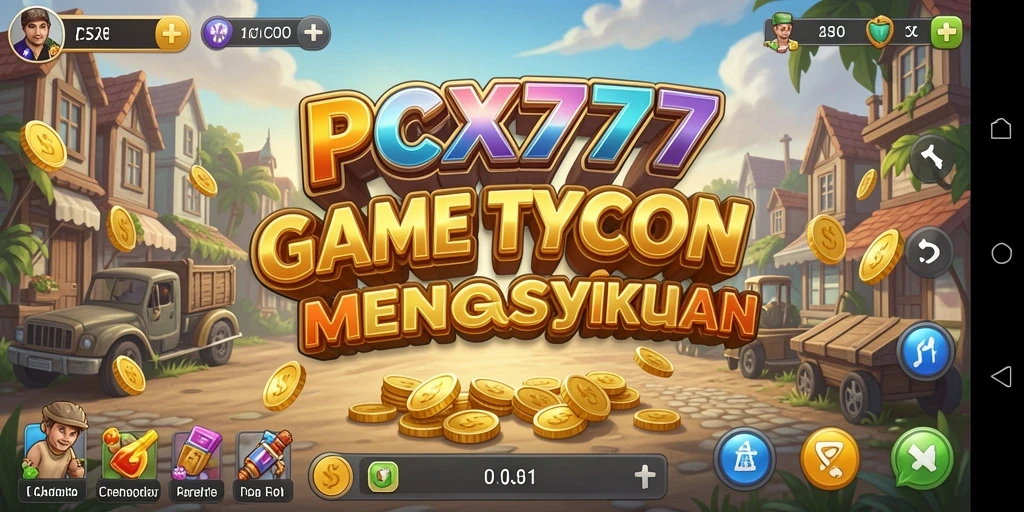 Tampilan gameplay PCX777 yang menarik dalam genre Tycoon.