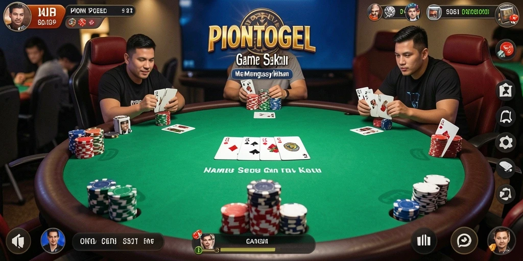 Gameplay seru Poker dalam aplikasi PIONTOGEL, penuh aksi.