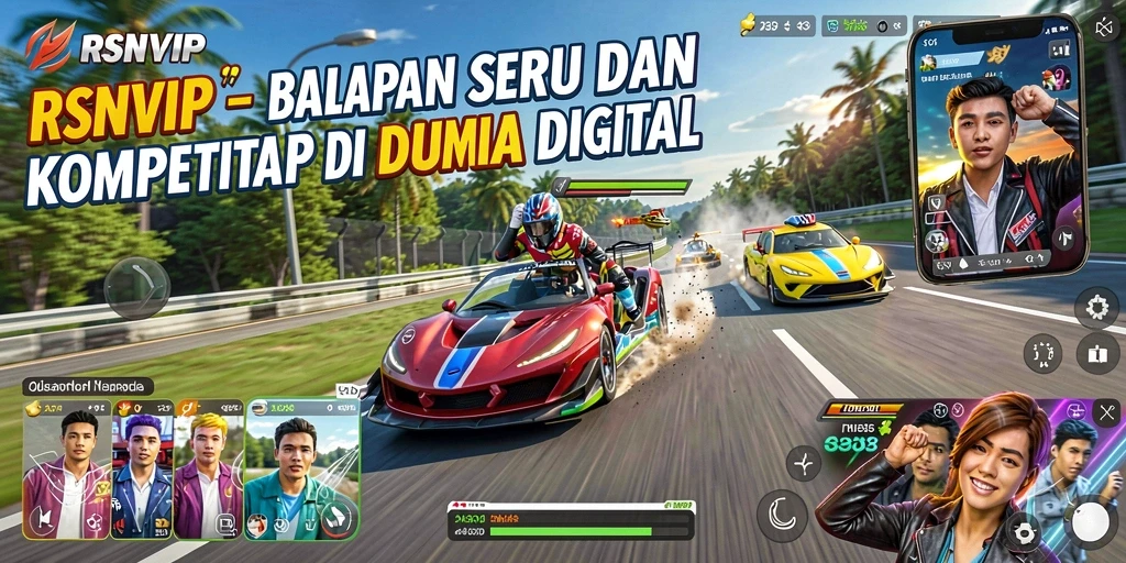 Tampilan gameplay dari RSNVIP saat balapan yang seru.