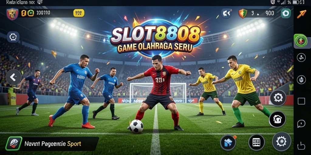 Tampilan gameplay SLOT8808 dengan aksi mendebarkan di arena olahraga.