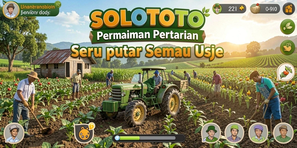 Tampilan gameplay seru dalam SOLOTOTO yang menunjukkan pertanian yang aktif.